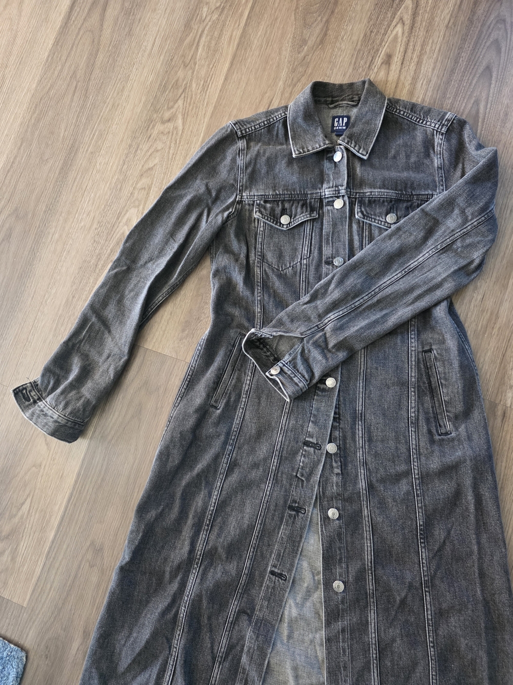 GAP Long Black Denim Dress